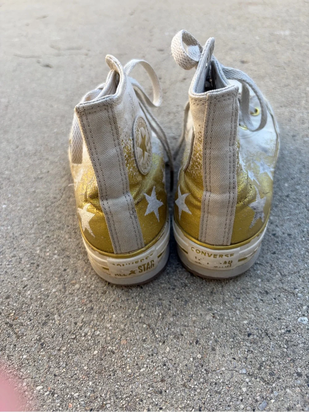 Converse Kids High-Top Sneakers in Gray with Gold Accents